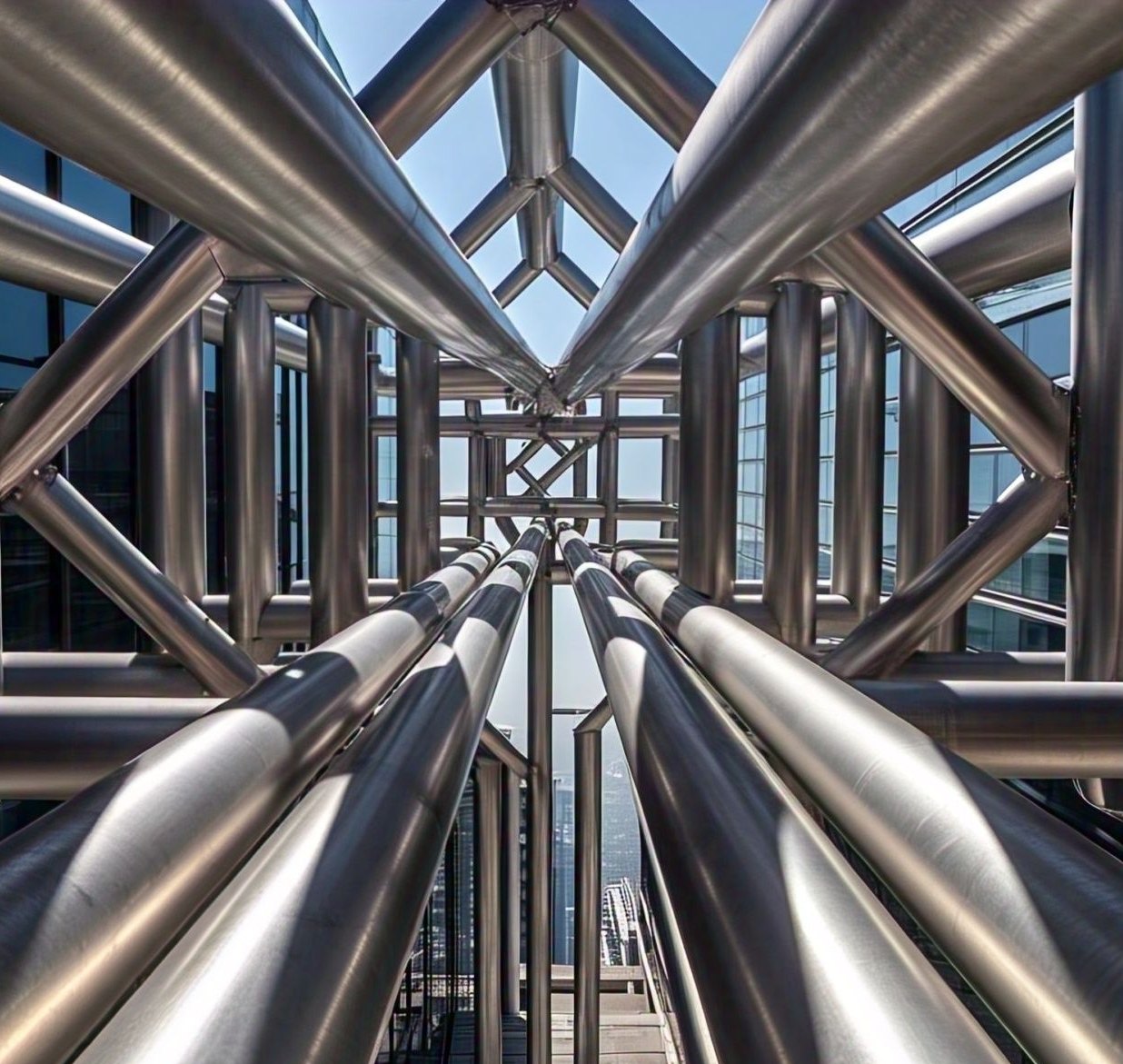 High-end architectural steel facade with corrosion-resistant finish for modern construction