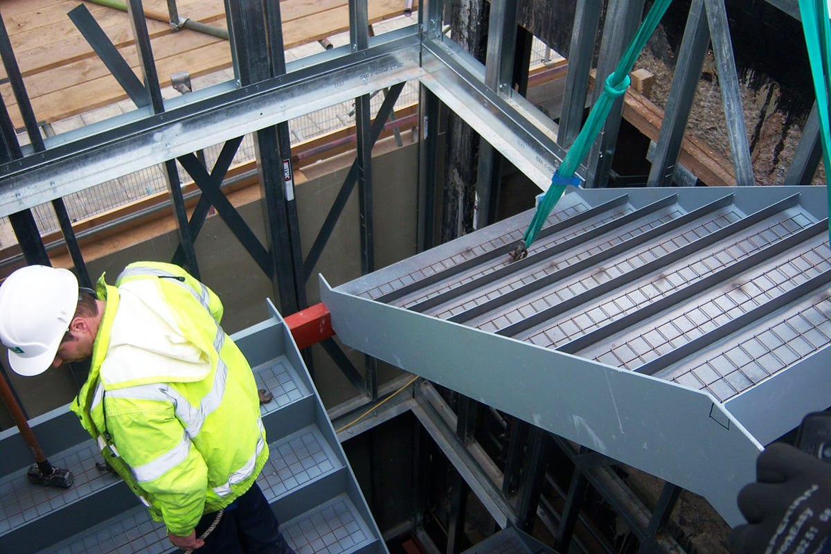 Fast installation of custom modular stairs for a large-scale development by PMG